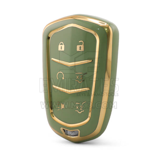 Nano Yüksek Kaliteli Kılıf Cadillac Uzaktan Anahtar 6 Düğme Yeşil Renk CDLC-A11J6