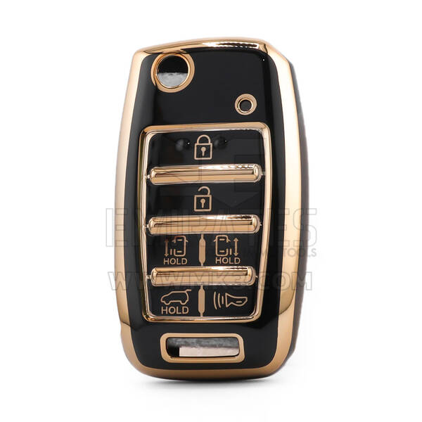 Nano High Quality Cover For Kia Remote Key 6 Button Black Color KIA-O11J6
