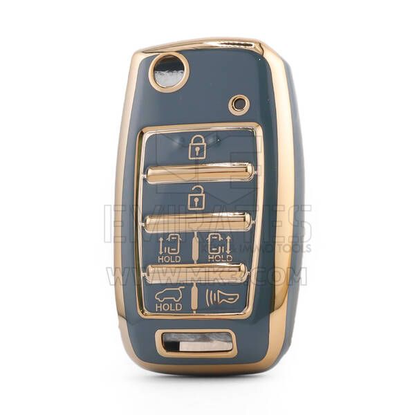 Nano High Quality Cover For Kia Remote Key 6 Button Gray Color KIA-O11J6