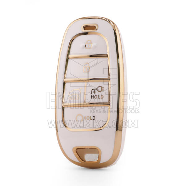 Funda nano de alta calidad para llave remota Hyundai de 5 botones, color blanco HY-H11J5B