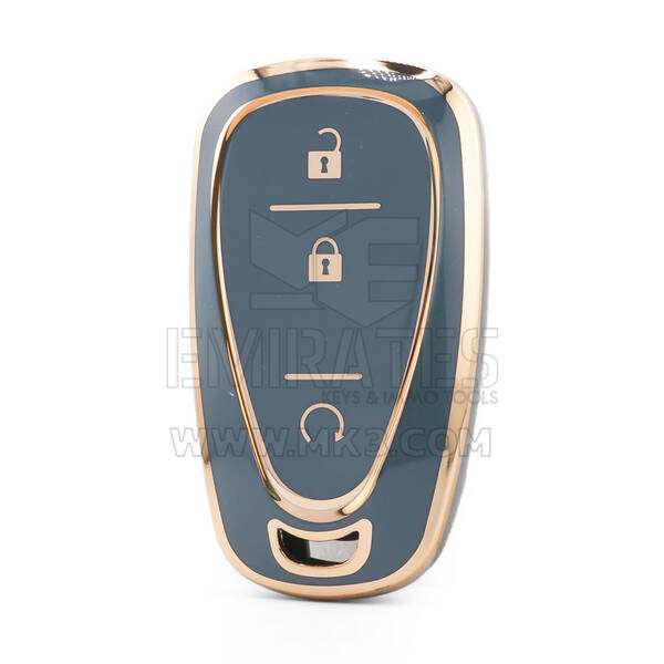Funda nano de alta calidad para llave remota Chevrolet de 3 botones, color gris CRL-B11J3A
