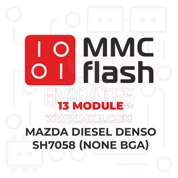 MMCFlash - 13 وحدة، Mazda Diesel Denso SH7058 (بدون BGA)