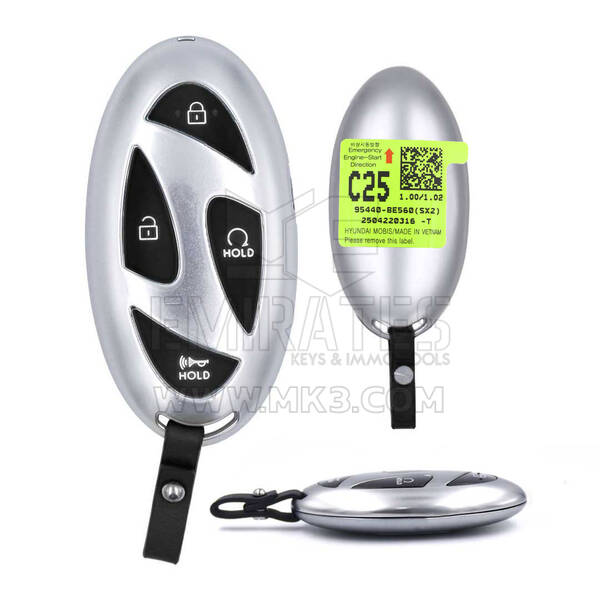 Llave remota inteligente original Hyundai Kona 2024 de 3+1 botones, 433 MHz, 95440-BE560