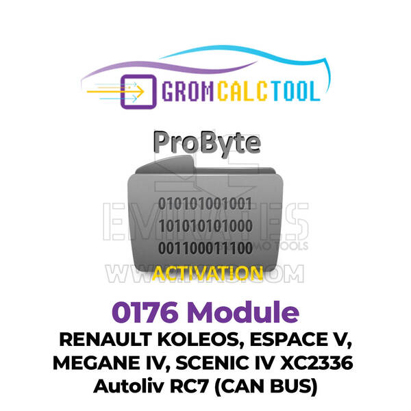 GromCalcTool 0176 Module RENAULT KOLEOS, ESPACE V, MEGANE IV, SCENIC IV XC2336 Autoliv RC7 (CAN BUS)