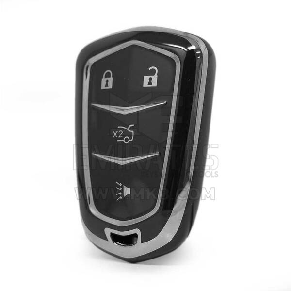 Nano High Quality Cover For Cadillac Remote Key 4 Button Black Color Silver Frame CDLC-A11Y4