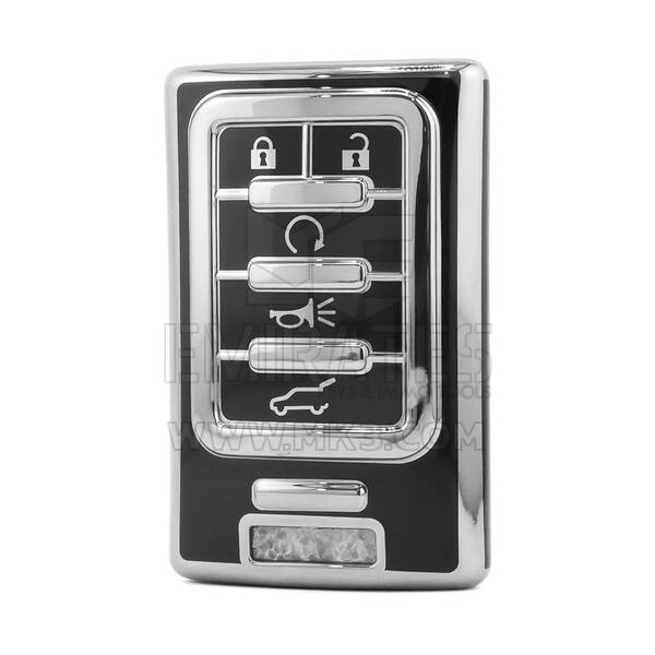 Nano High Quality Cover For Cadillac Remote Key 5 Button Black Color Silver Frame CDLC-C11Y5