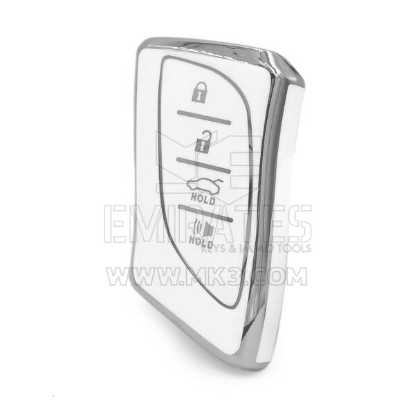 Nano High Quality Cover For Lexus Remote Key 4 Button White Color Silver Frame LXS-B11Y4