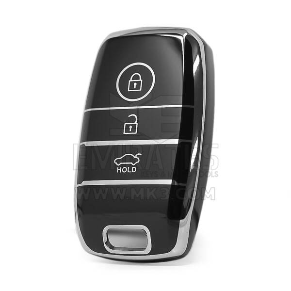 Nano High Quality Cover For KIA Remote Key 3 Button Black Color Silver Frame KIA-A11Y3