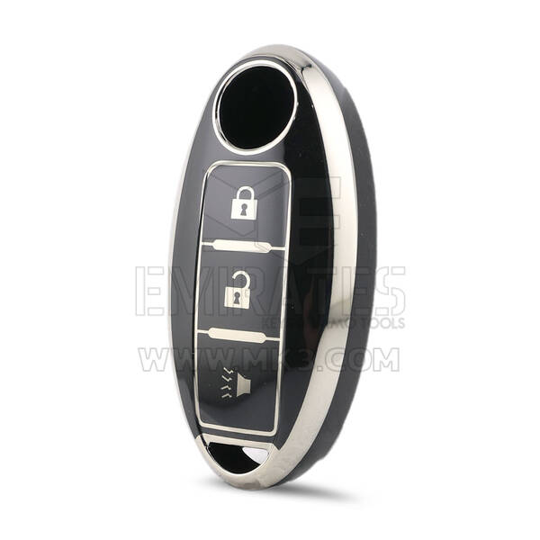 Nano High Quality Cover For Nissan Remote Key 3 Button Black Color Silver Frame NS-A11Y3A