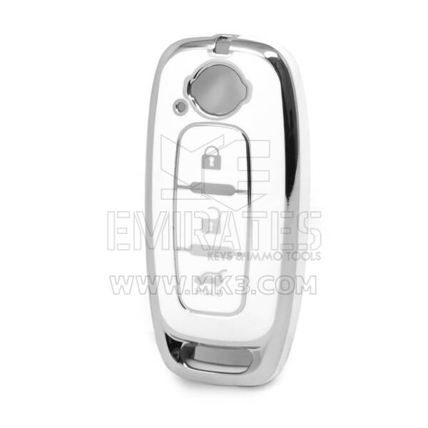 Nano High Quality Cover For Nissan Remote Key 3 Button White Color Silver Frame NS-C11Y3A