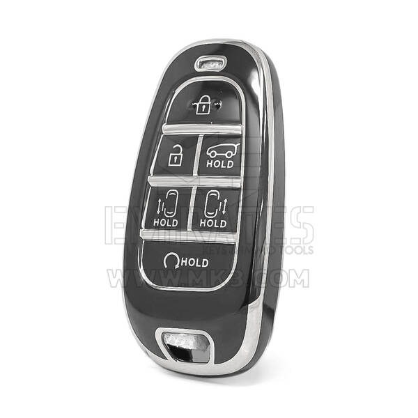 Nano High Quality Cover For Hyundai Remote Key 6 Button Black Color Silver Frame HY-H11Y6A
