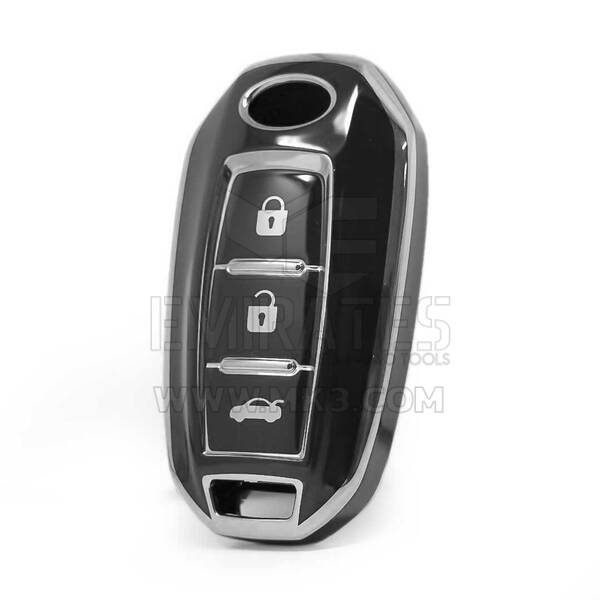 Nano High Quality Cover For Infiniti Remote Key 3 Button Black Color Silver Frame IFNT-A11J