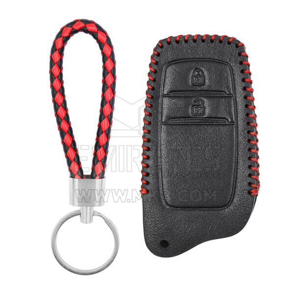 Funda de cuero para Toyota Land Cruiser Fortuner Hilux Smart Remote Key 2 botones