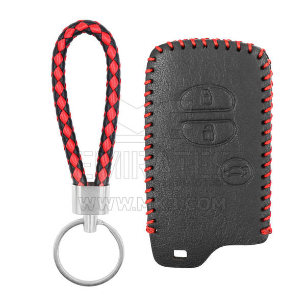 Funda de cuero para Toyota Land Cruiser 2009-2015 Smart Remote Key 3 botones