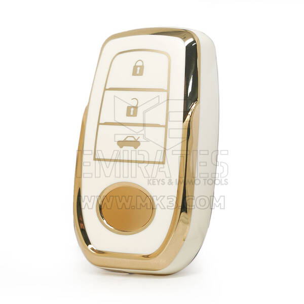 Funda Nano de alta calidad para llave remota Toyota 3 botones Color blanco