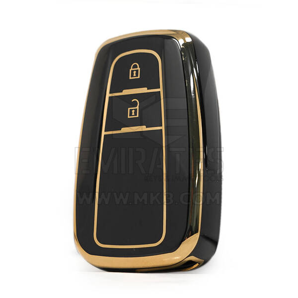 Cubierta Nano de alta calidad para Toyota Prius C-RH Prado, llave remota, 2 botones, Color negro