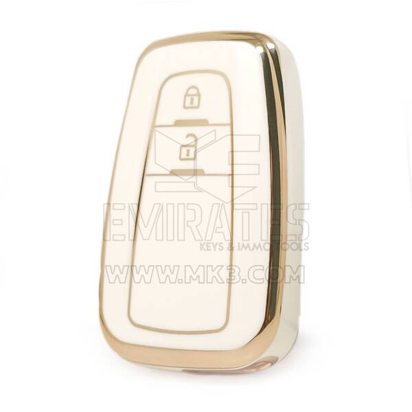 Cubierta Nano de alta calidad para Toyota Prius C-RH Prado, llave remota, 2 botones, Color blanco