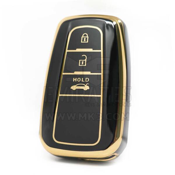 Cubierta Nano de alta calidad para Toyota RAV4 Corolla, llave remota, 3 botones, Color negro