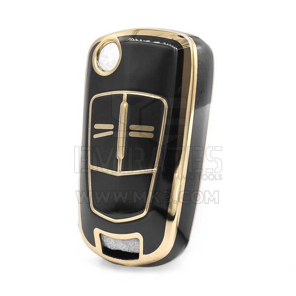 Capa nano de alta qualidade para chave remota Opel Flip 2 botões cor preta