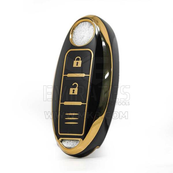 Nano High Quality Cover For Nissan Remote Key 2 Buttons Black Color