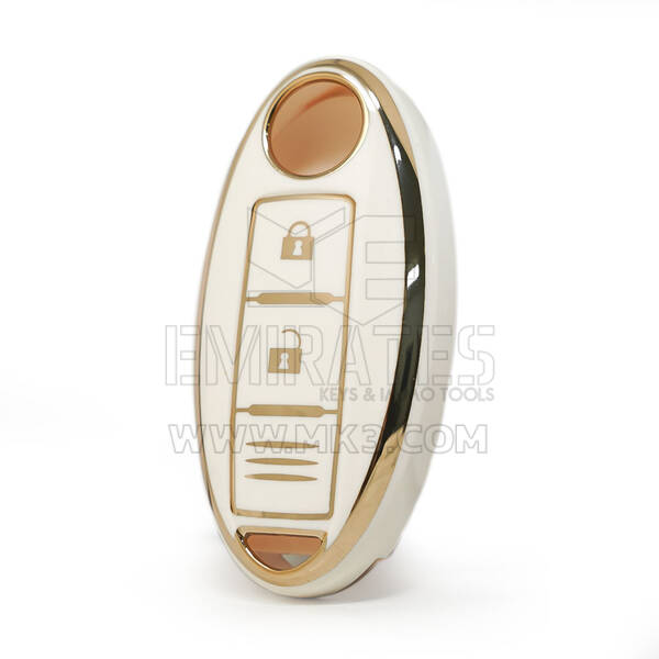 Nano  High Quality Cover For Nissan Remote Key 2 Buttons White Color