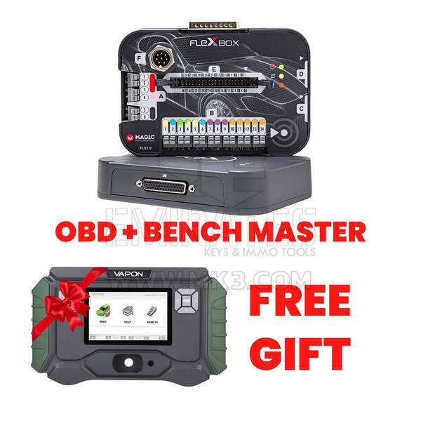 MAGIC FLEX ECU (cars, vans, bikes) OBD + Bench Master + Free Vapon VP996 Key Programming Tool Device