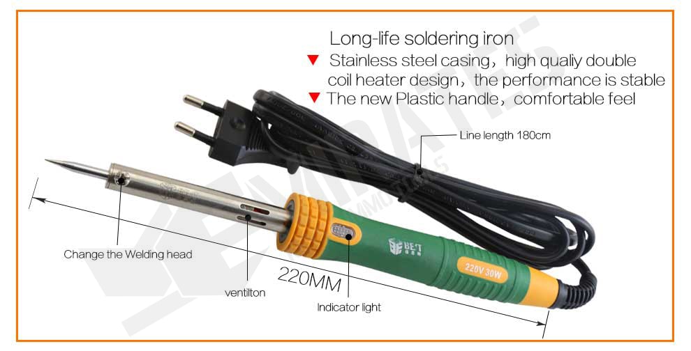 Caixa de aço inoxidável, design de aquecedor de bobina dupla de alta qualidade, o desempenho é estável A nova alça de plástico, sensação confortável