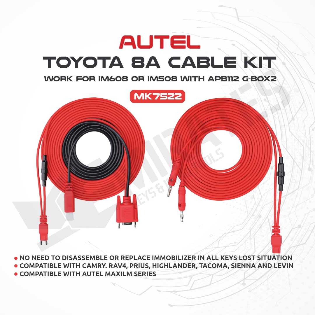 Used for programming of Toyota / Lexus / Scion 8A bladed keys Autel Toyota 8A Blade AKL Kit (Addon for IM608 / IM508 + XP400)
