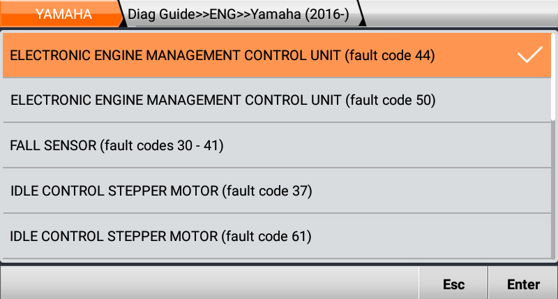 Guía de diagnóstico Yamaha 2016