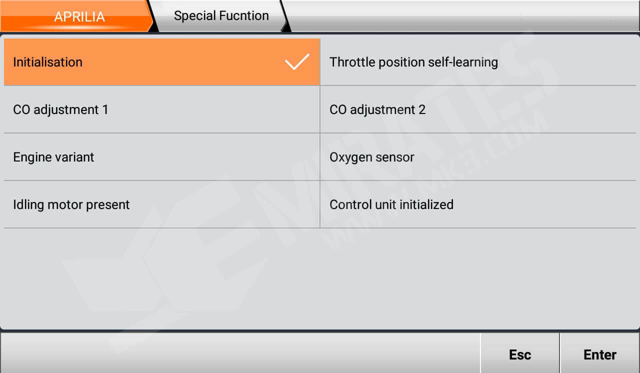 Fonction spéciale OBDStar MS80 Aprilia