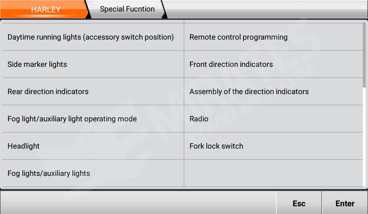 Fonction spéciale OBDStar MS80-Harley