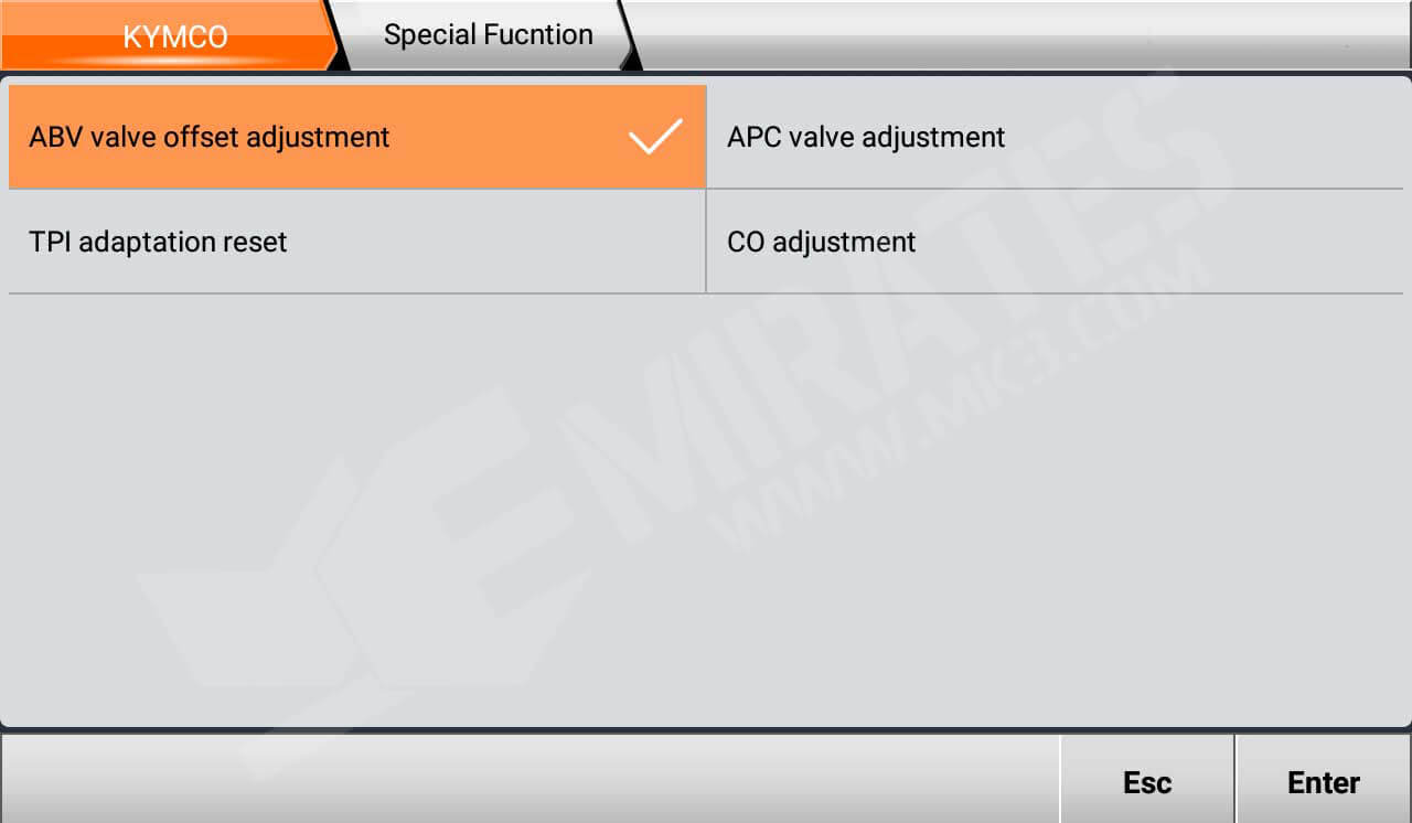 Fonction spéciale OBDStar MS80 KYMCO
