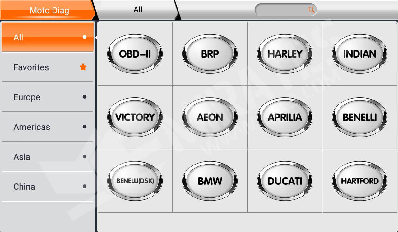Marque de la page principale d'OBDStar MS80 prise en charge par tous