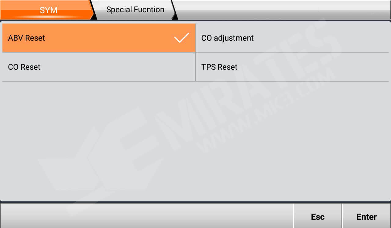 Fonction spéciale SYM d'OBDStar MS80