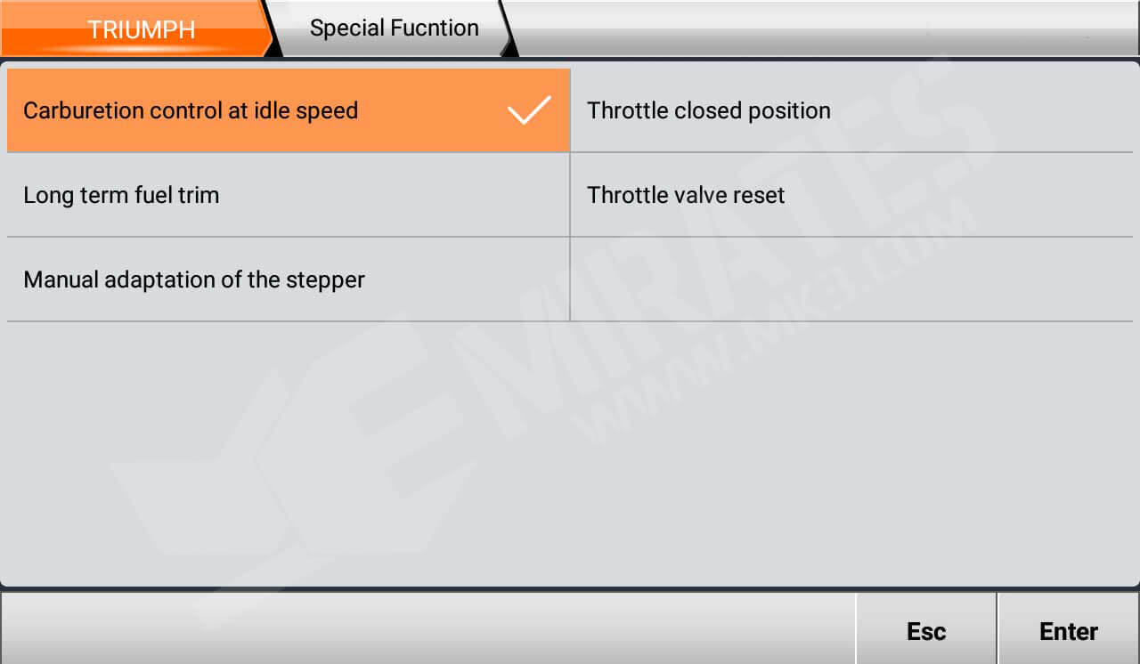 Fonction spéciale OBDStar MS80 Triumph