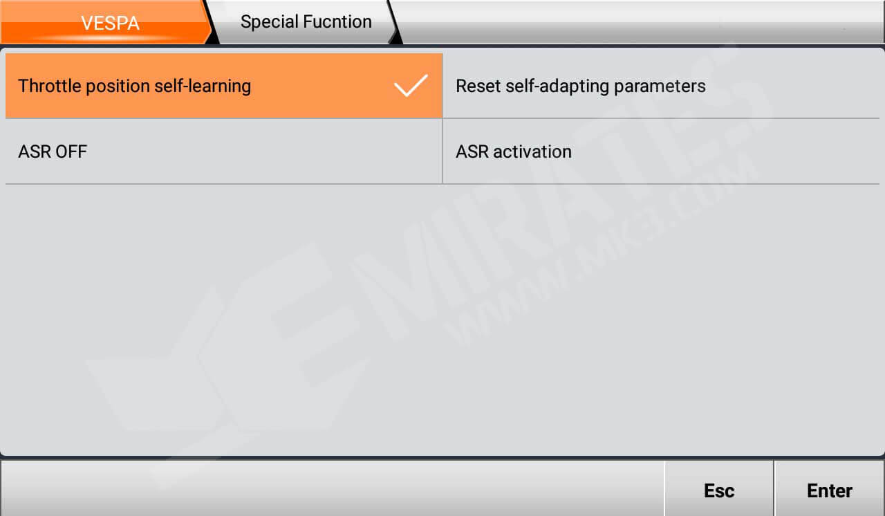 Fonction spéciale OBDStar MS80 VESPA