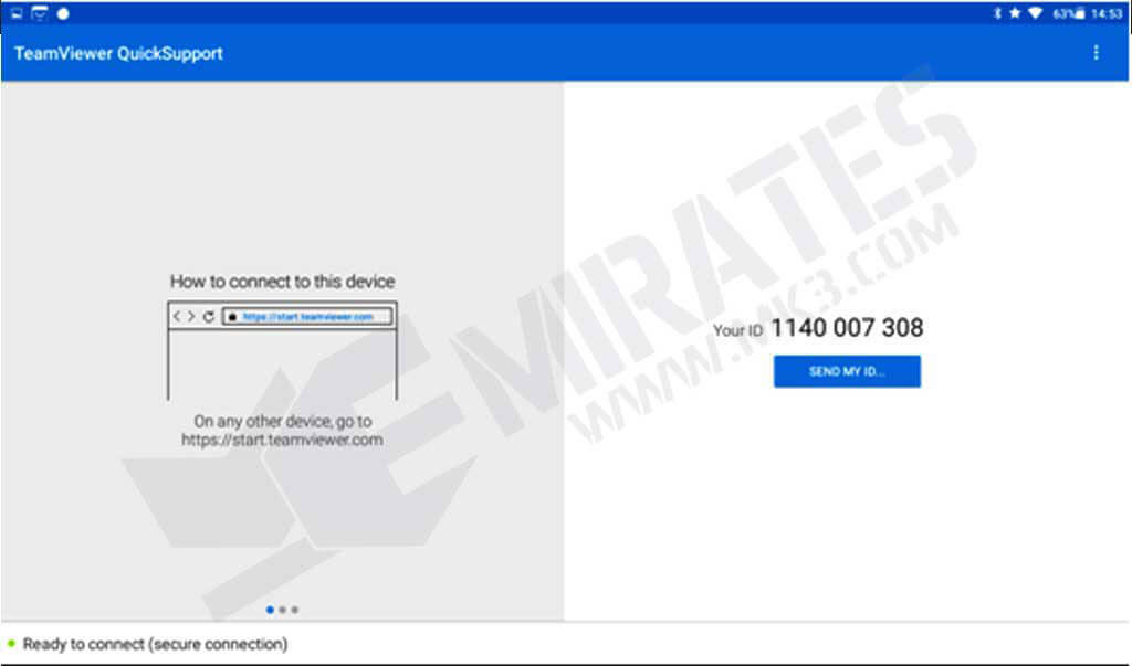 remote assistance from Xtool Technical and open the Team Viewer interface X100PAD Elite Remote with Team Viewer