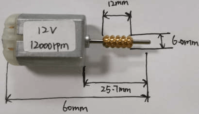 worm gear size:Φ =6.0mm*L=12mm