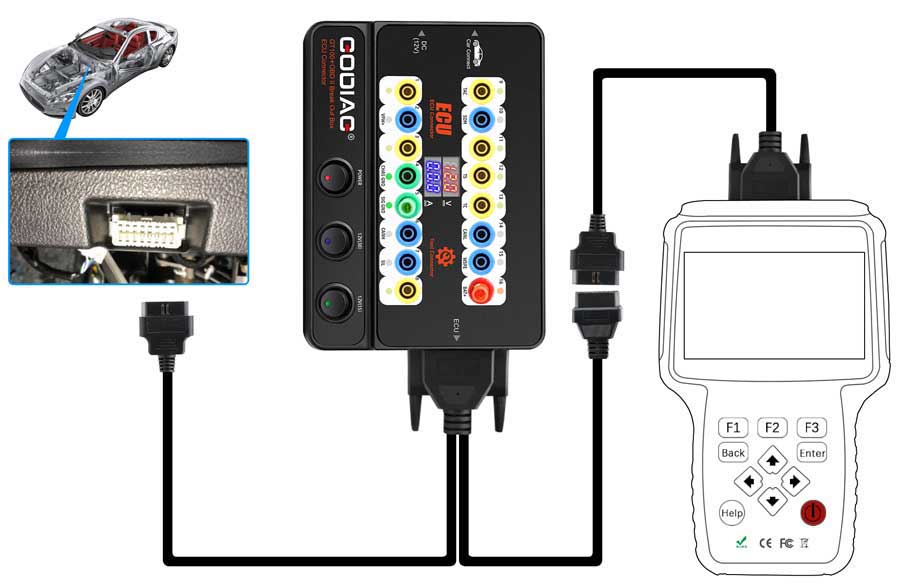 Новый GODIAG GT100 + Новое поколение автоинструментов OBD II Break Out Box Разъем ЭБУ с электронным дисплеем тока | Emirates Keys