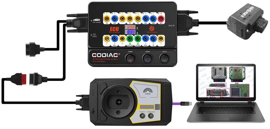 Новый GODIAG GT100 + Новое поколение автоинструментов OBD II Break Out Box Разъем ЭБУ с электронным дисплеем тока | Emirates Keys