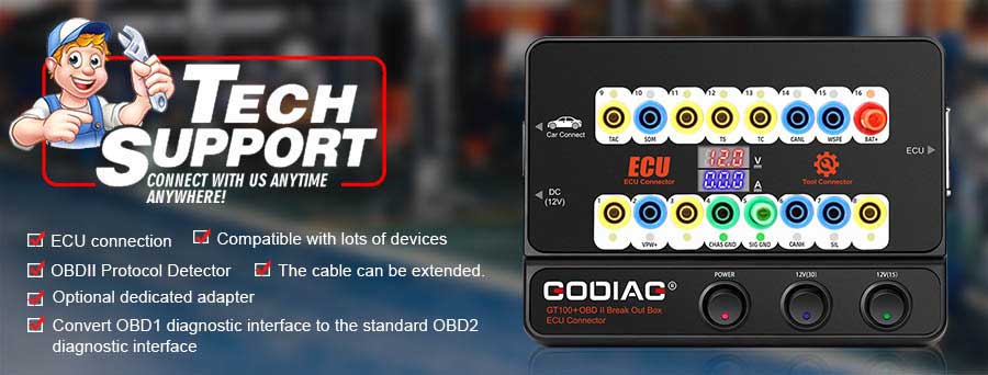Новый GODIAG GT100 + Новое поколение автоинструментов OBD II Break Out Box Разъем ЭБУ с электронным дисплеем тока | Emirates Keys