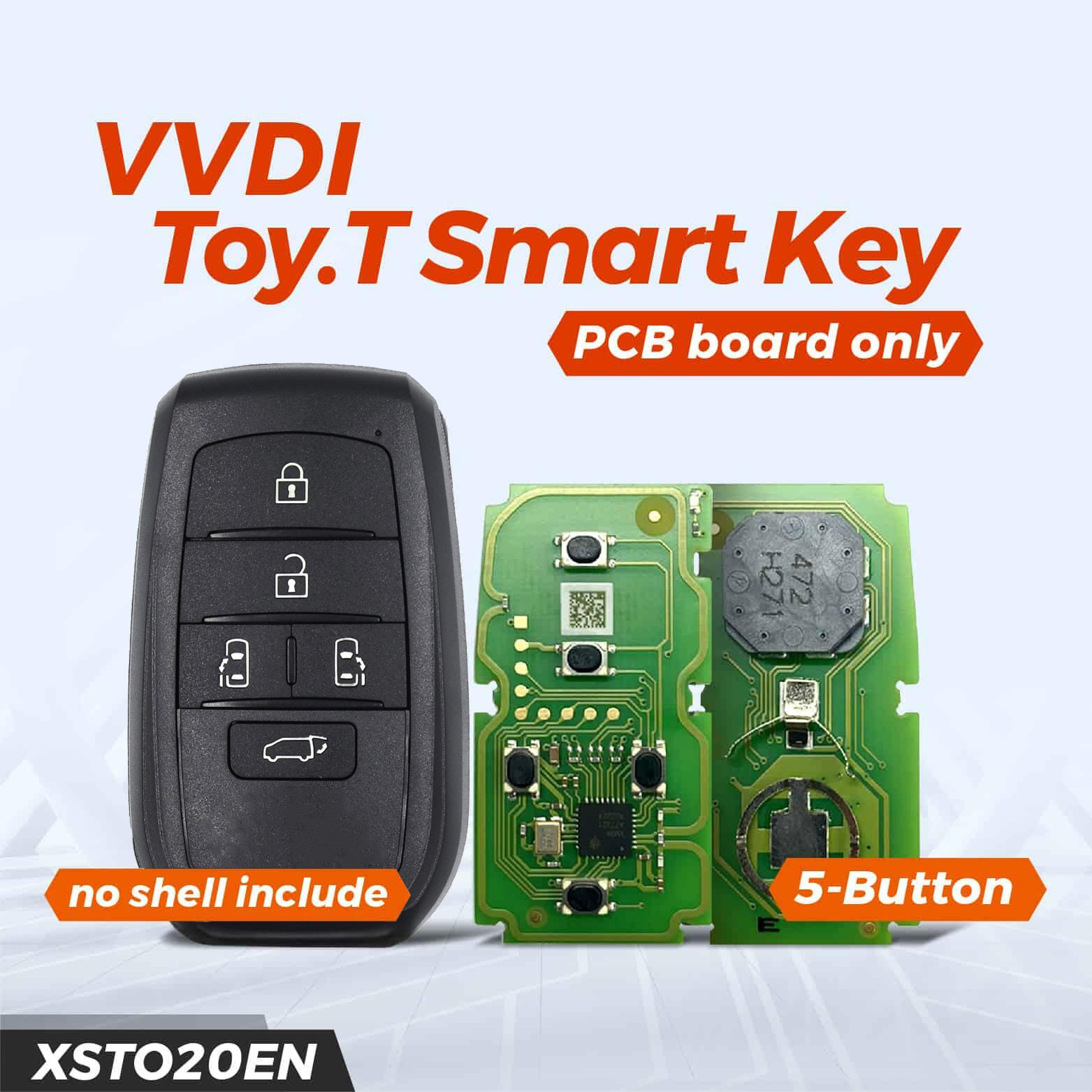 New Xhorse Toyota Universal Smart Key PCB 5 Buttons 312MHz~434MHz XSTO20EN support Toyota type 4D 8A 4A Support change button and frequency | MK3