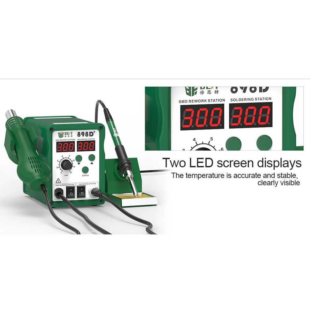 Estación de retrabajo SMD 2 en 1 BST-898D, pistola de aire caliente, estación de soldadura, soldador para IC SMD, estación de retrabajo de soldadura DE, 220 V | Emirates Keys