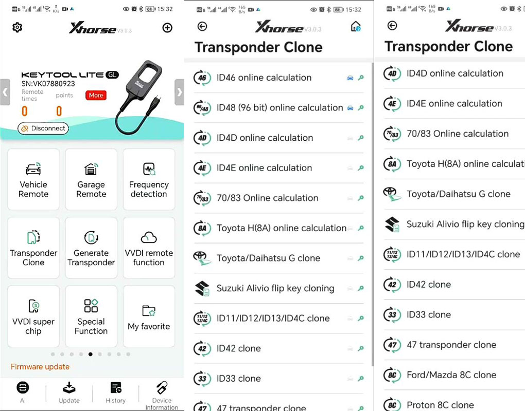 Xhorse key tool lite Transponder Clone