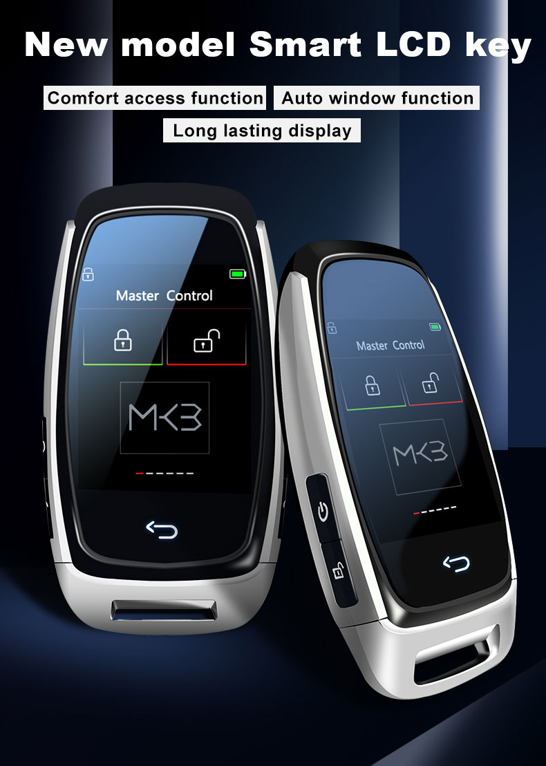 Новый универсальный комплект смарт-ключей с ЖК-дисплеем послепродажного обслуживания с входом без ключа и системой отслеживания местоположения автомобиля IOS серебристого цвета | Ключи Эмирейтс