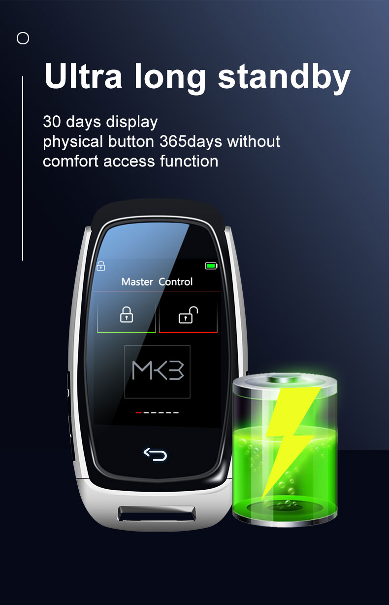 Новый универсальный комплект смарт-ключей с ЖК-дисплеем послепродажного обслуживания с входом без ключа и системой отслеживания местоположения автомобиля IOS серебристого цвета | Ключи Эмирейтс