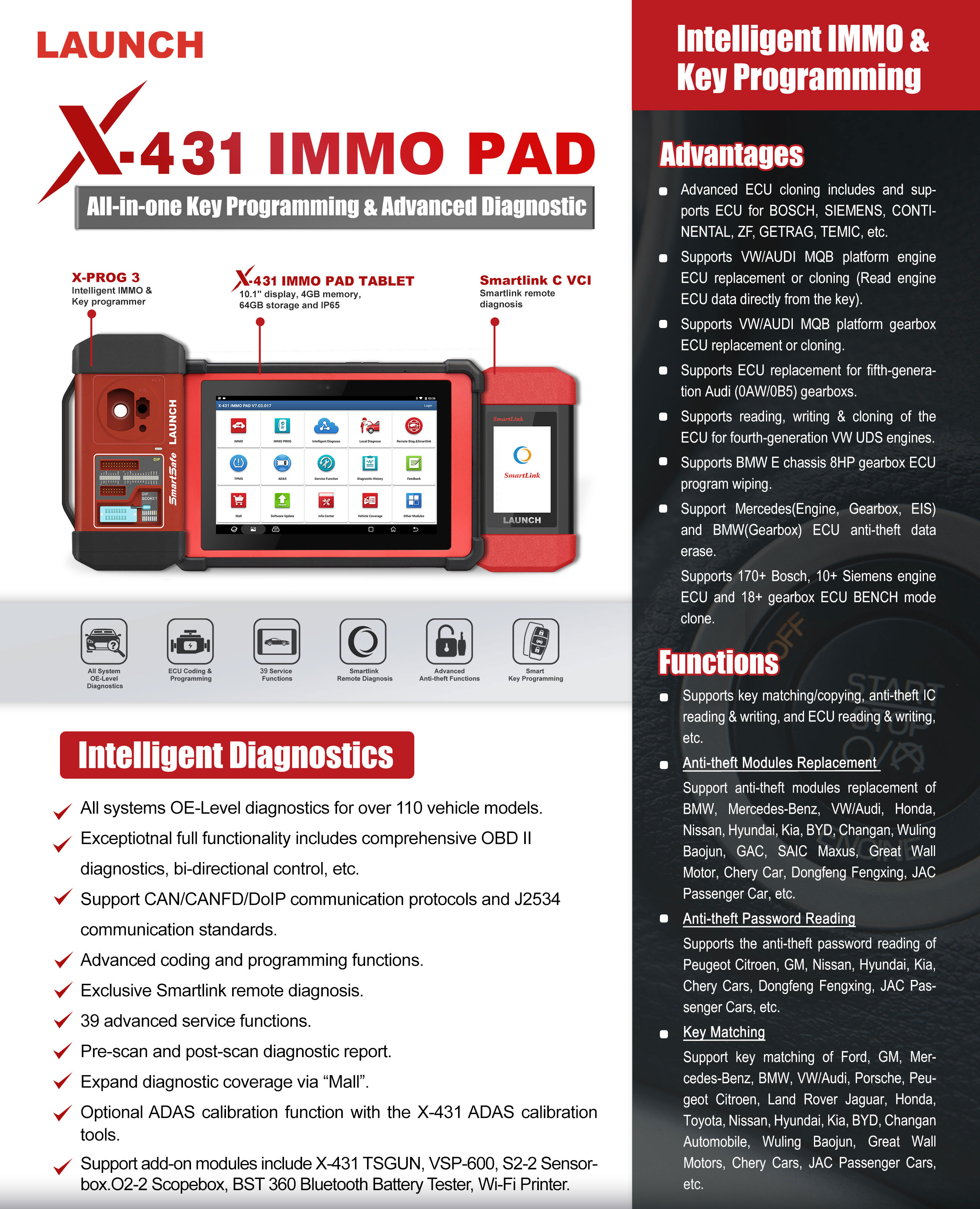 Nuovo lancio X-431 IMMO PAD Programmazione chiavi all-in-one e diagnostica avanzata (Smartlink2.0) | Emirates Keys