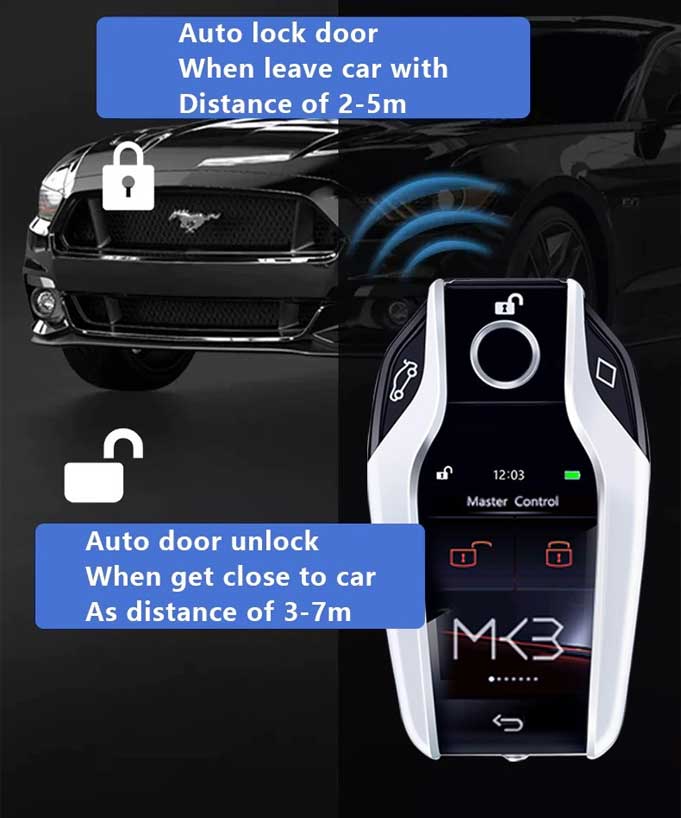 New Aftermarket LCD Universal Modified Smart Remote Key PKE Comfort Access System For All Keyless Car Silver Color | Emirates Keys