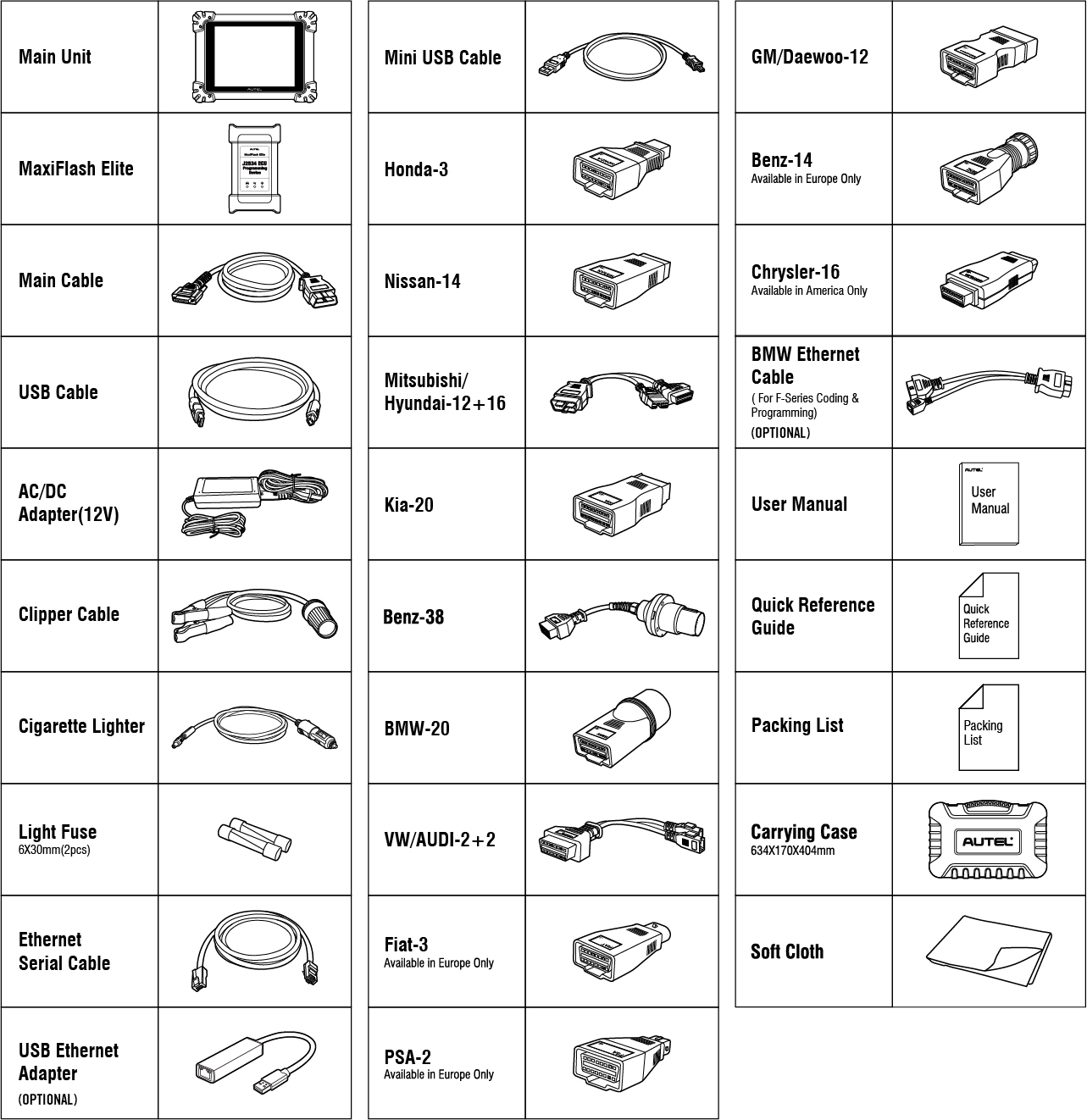 Autel MS908S Pro Accessaries: