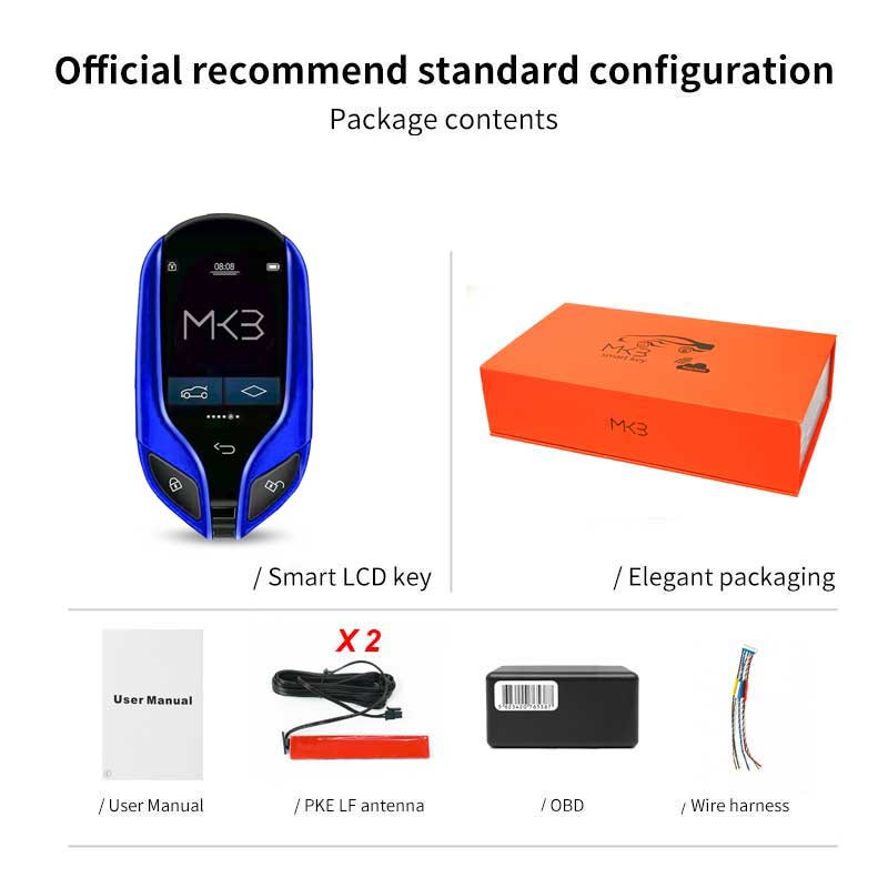 New Aftermarket LCD Universal Modified Smart Remote Key PKE System For All Keyless Car Maserati Style Silver Color | Emirates Keys